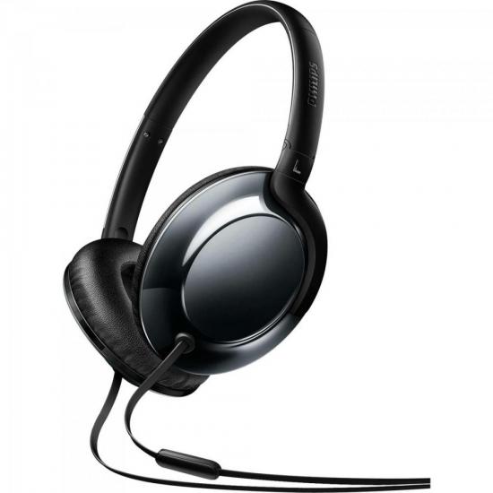 Fone De Ouvido Headband On Ear Com Microfone SHL4805DC/00 Preto PHILIPS Fone De Ouvido Headband On Ear Com Microfone SHL4805DC/00 Preto PHILIPS