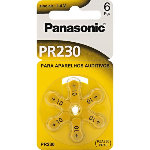 Pilha Zinco Auditiva 1,4V PR230H (C/6  Pilhas) Panasonic