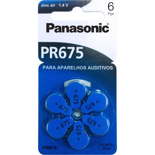 Pilha Zinco Auditiva 1,4V PR675H (C/6  Pilhas) Panasonic