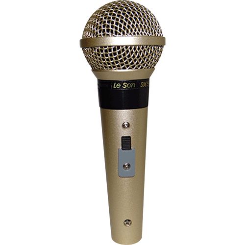 Microfone Profissional Leson SM-58 P4 Cardióide Com Fio Champanhe