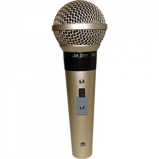 Microfone Profissional Leson SM-58 P4 Cardióide Com Fio Champanhe