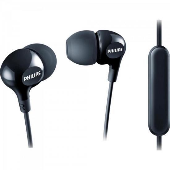 Fone de Ouvido com Microfone SHE3555BK/00 Preto PHILIPS Fone de Ouvido com Microfone SHE3555BK/00 Preto PHILIPS