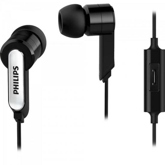 Fone de Ouvido c/ Microfone SHE1405BK/10 preto PHILIPS Fone de Ouvido c/ Microfone SHE1405BK/10 preto PHILIPS