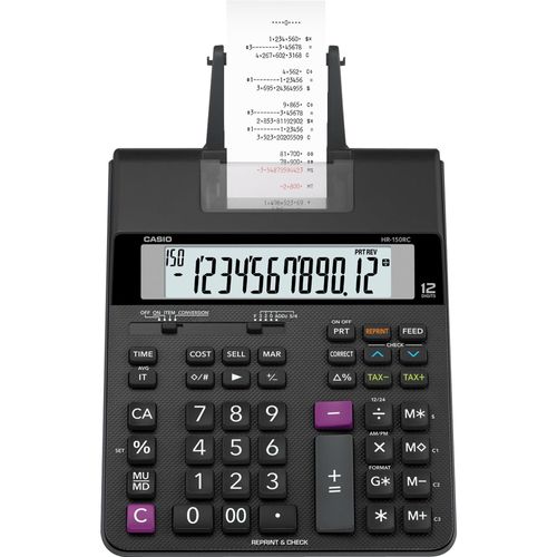Calculadora Com Bobina Compacta Casio HR150RC-B Preta