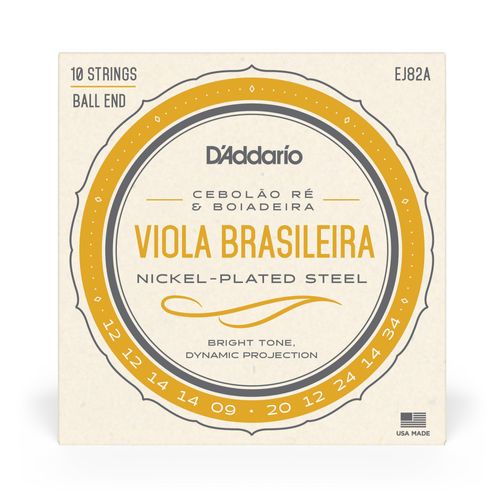 Encordoamento Para Viola Brasileira D\'Addario EJ82A Cebolao Ré