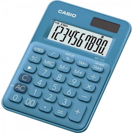Calculadora Mini de Mesa 10 Dígitos MS-7UC-DC Azul CASIO