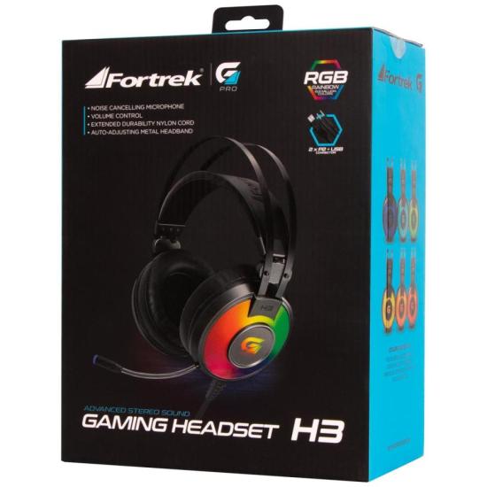 Headset Gamer Fortrek H3 P2 + USB RGB Cinza