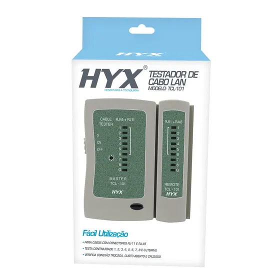 Testador de Cabos Lan RJ-11 e RJ-45 TCL-101 HYX