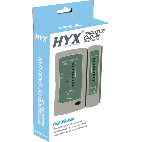 Testador de Cabos Lan RJ-11 e RJ-45 TCL-101 HYX