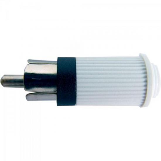 Plug RCA Macho 122 Branco EMETAL Plug RCA Macho 122 Branco EMETAL
