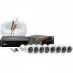Kit CFTV DVR 8 Canais GS0083 + 8 Câmeras Bullet GS0016 GIGA