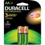 Pilha Recarregavel AA 1300mAh Duracell Caixa c/12 pilhas (cartela c/2)