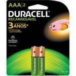 Pilha Recarregavel AAA 750mah Duracell Caixa c/12 pilhas (cartela c/2)