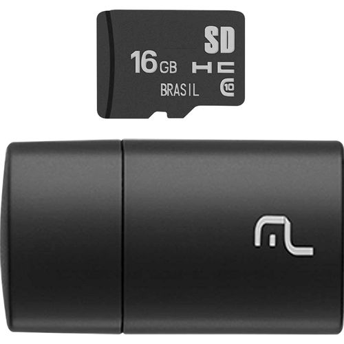 Leitor Multilaser USB Com Cartão SD 16GB