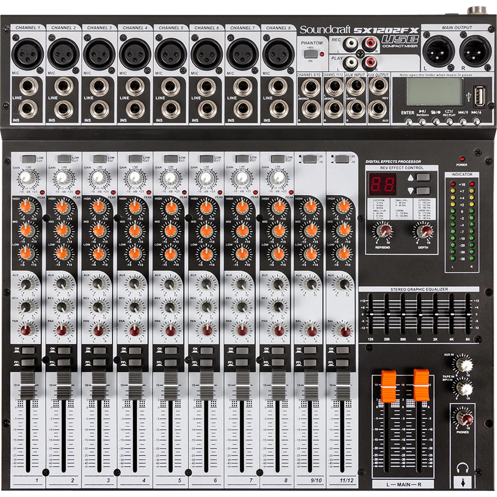 Mesa de Som Soundcraft SX 1202 FX USB Preta - Hayamax