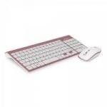 Kit Teclado + Mouse sem Fio K-W510PWH Pink e Branco C3TECH