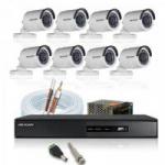 Kit CFTV Full HD 1080P DVR 8 Canais DS-7208HQH1-F1/N + 8 Câmeras Bullet DS-2CE16DOT-IRP HIKVISION
