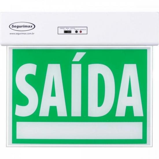 Sinalização de Saída SLIM Face Única C/ Adesivo 24x18cm SEGURIMAX Verde Sinalização de Saída SLIM Face Única C/ Adesivo 24x18cm SEGURIMAX Verde