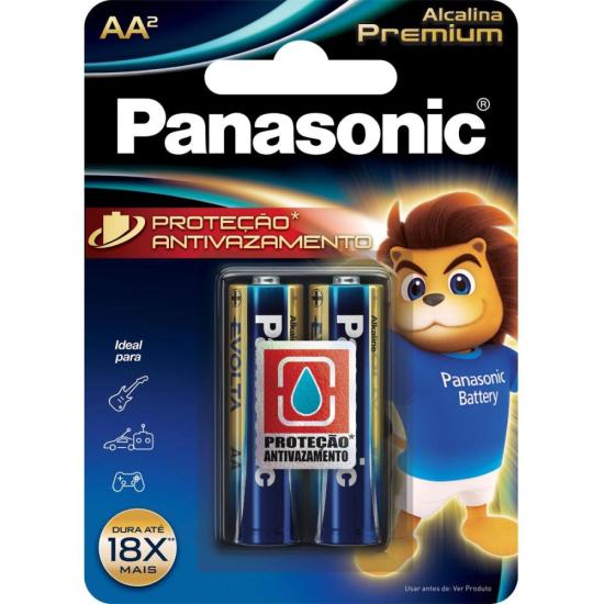 Pilha Alcalina 1,5V AA LR6 Premium (C/2 Pilhas) Panasonic