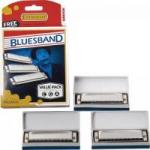 Kit com 3 Gaitas Harmonicas Blue Band HOHNER