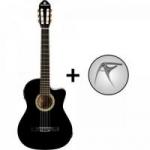 Violão Eletroacústico Nylon GE-20 Preto HARMONICS + Capotraste CH-101SV HARMONICS