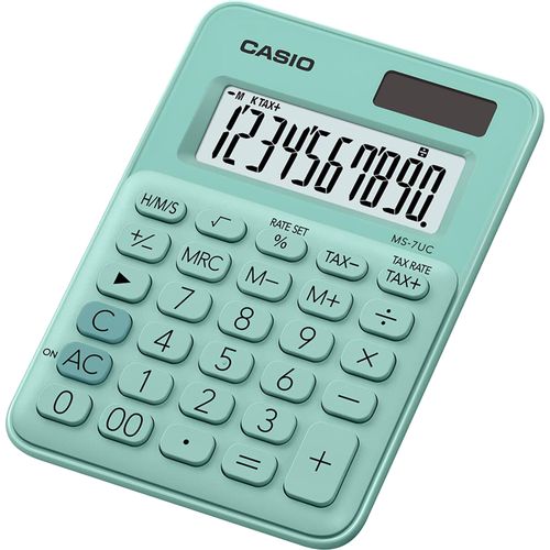 Calculadora de Mesa Casio Mini MS-7UC 10 Dígitos Verde