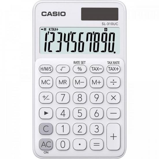 Calculadora de Bolso Casio SL-310UC 10 Dígitos Branca