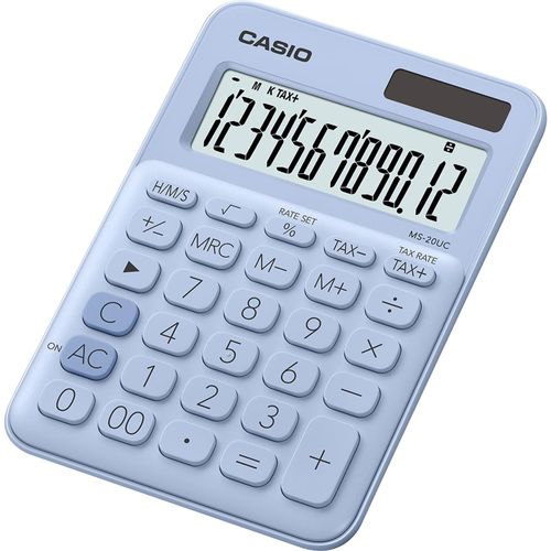 Calculadora de Mesa Casio MS20UC 12 Dígitos Azul Claro
