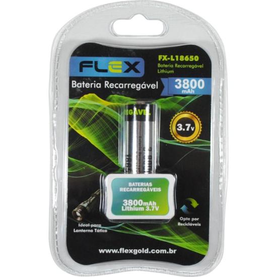 Bateria Recarregável Lithium 3,7V 3800mAh FX-L18650 Flex