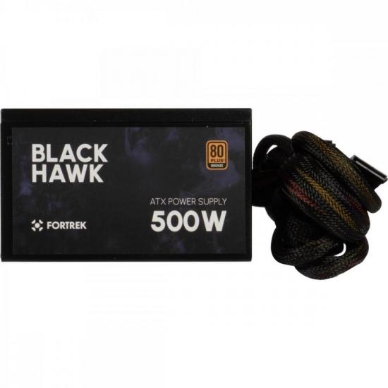 Fonte Gamer ATX Fortrek Black Hawk 500W 80 Plus Bronze PFC Ativo