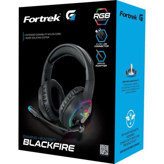 Headset Gamer Fortrek Blackfire P2 + USB RGB Preto