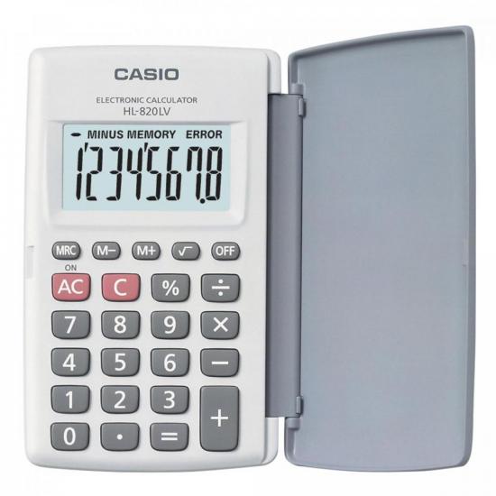 Calculadora de Bolso Casio HL-820LV 8 Dígitos Branca