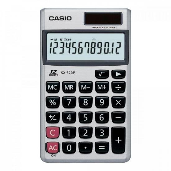 Calculadora de Bolso Casio SX-320 12 Dígitos Prata