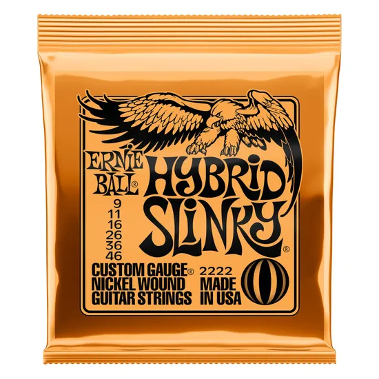 Encordoamento Para Guitarra 0.09 Niquel Hybrid Slinky 2222 Ernie Ball
