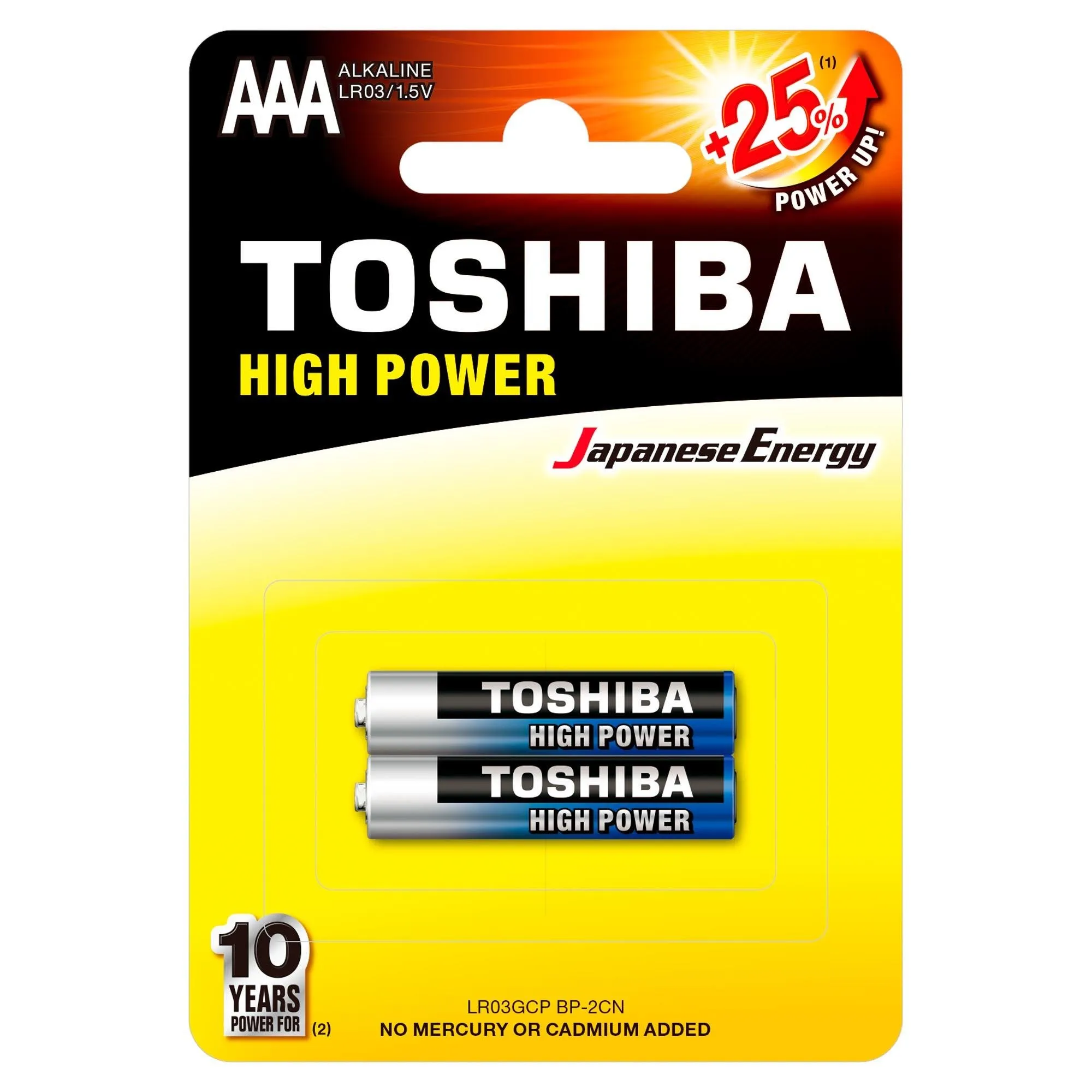 Pilha Alcalina AAA 1,5V LR03GCP (C/2 Pilhas) Toshiba - Hayamax