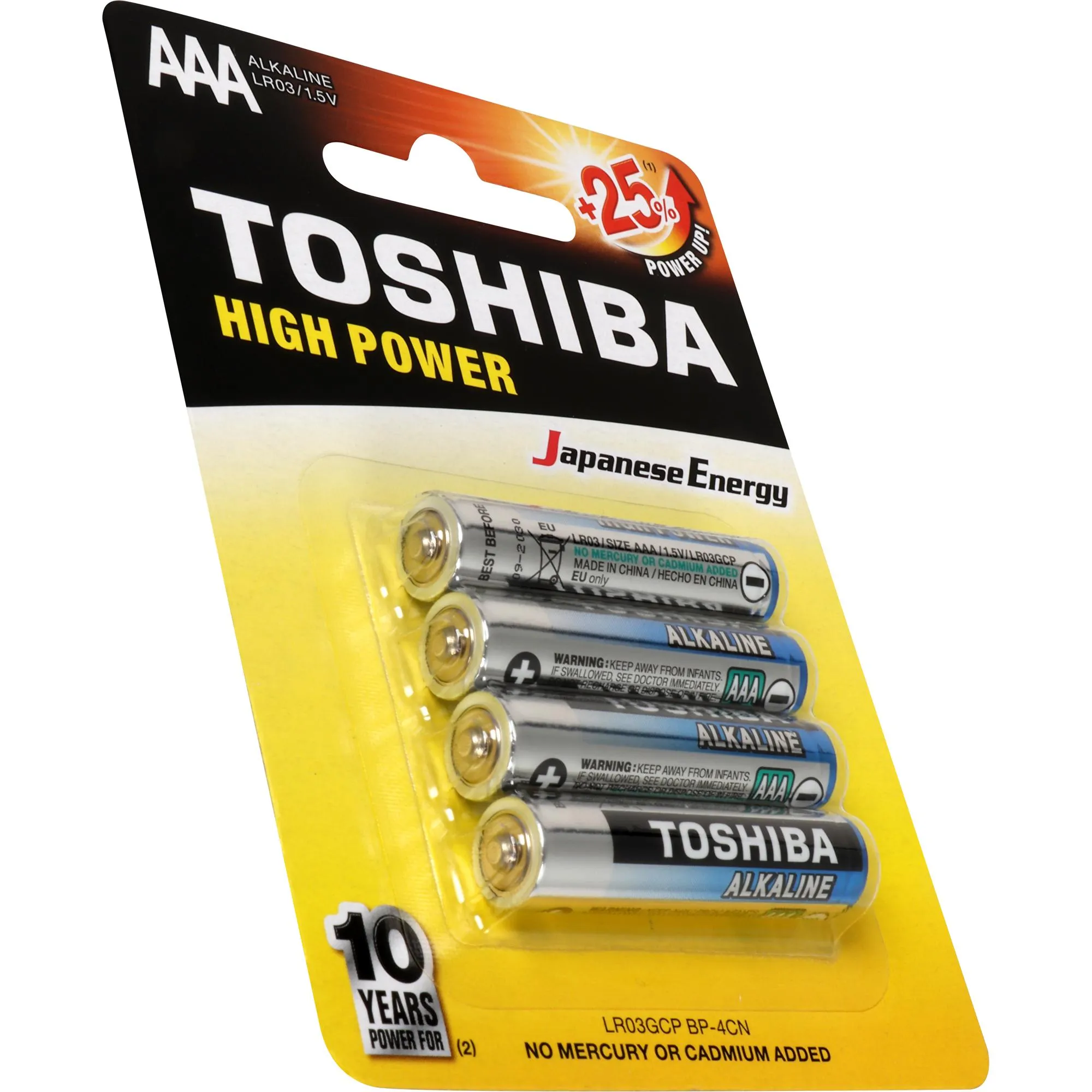 Pilha Alcalina AAA 1,5V LR03GCP (C/4 Pilhas) Toshiba
