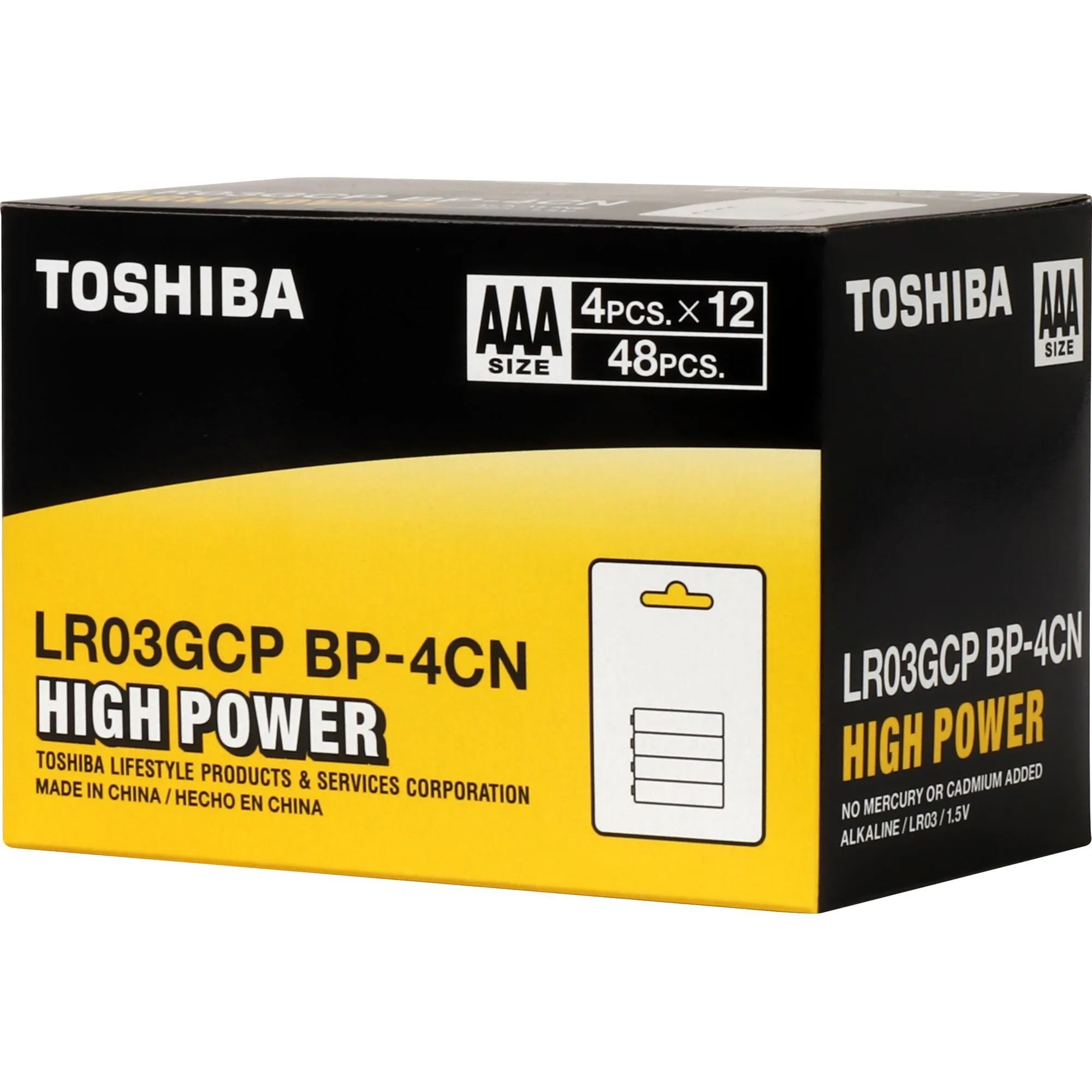 Pilha Alcalina AAA 1,5V LR03GCP (C/4 Pilhas) Toshiba