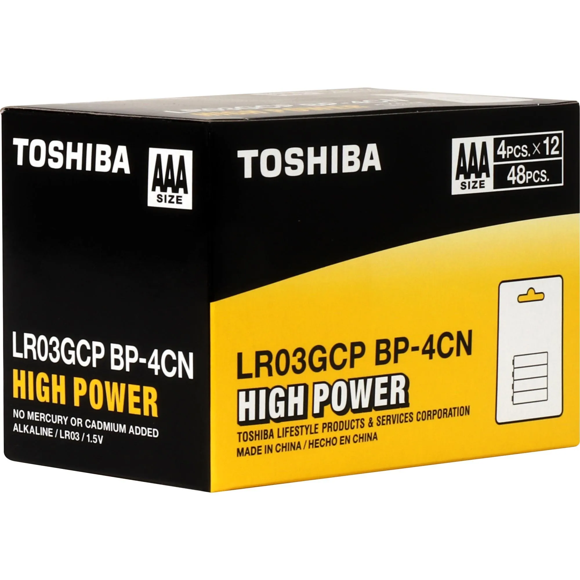 Pilha Alcalina AAA 1,5V LR03GCP (C/4 Pilhas) Toshiba