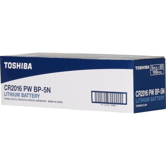 Pilha Moeda Lithium 3V CR2016 (C/5 Pilhas) Toshiba