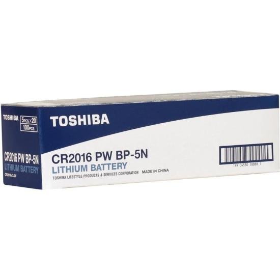 Pilha Moeda Lithium 3V CR2016 TOSHIBA (Cartela com 5 Unid.) 