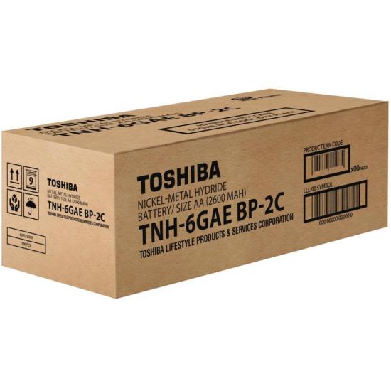 Pilha Recarregável AA 1,2V 2600mAh TNH6GAE TOSHIBA (Cartela com 2 unid.) 