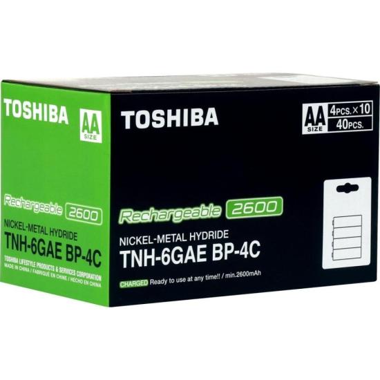 Pilha Recarregável AA 1,2v 2600mAh TNH6GAE (C/4 Pilhas) Toshiba
