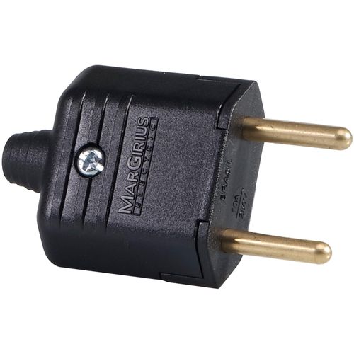 Plug 2 Pinos 180° 10A PLD1-2 Preto MarGirius
