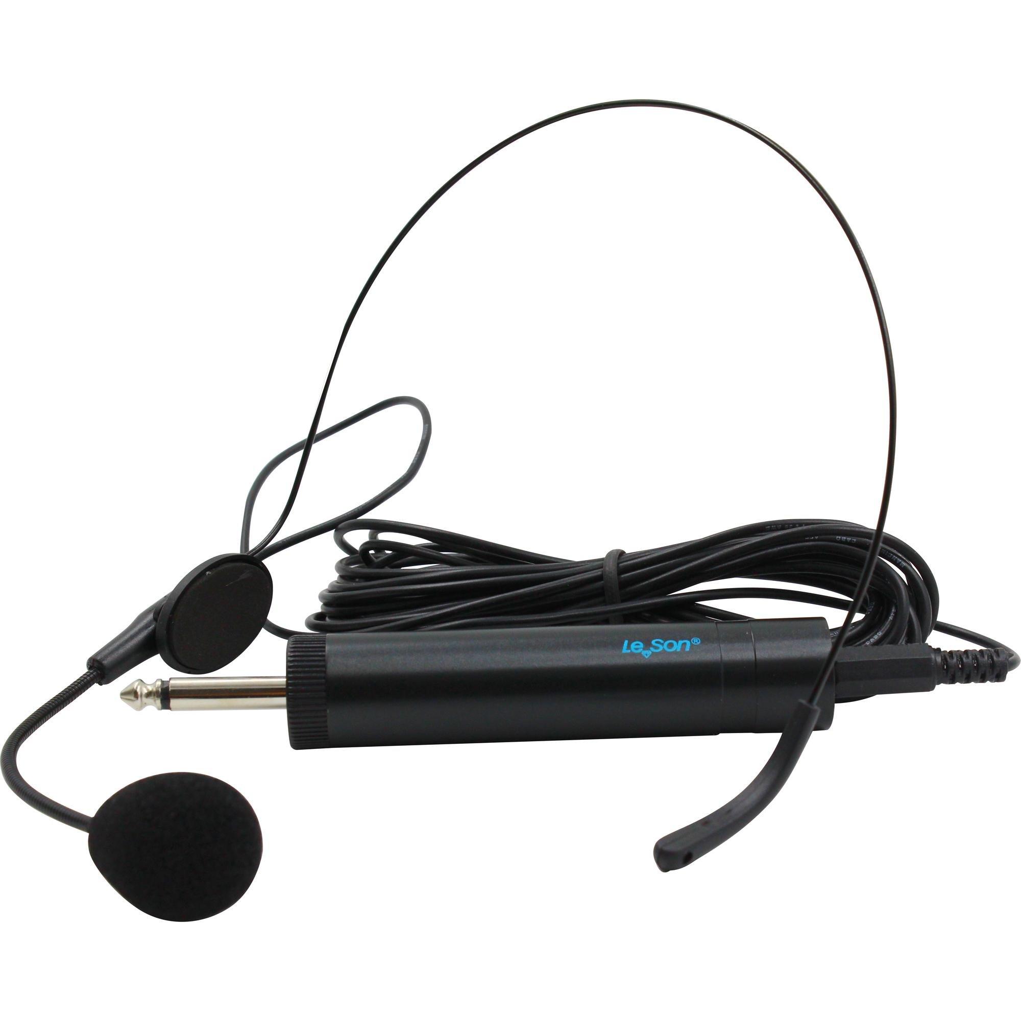 Microfone Headset Leson HD 750R Com Fio Preto