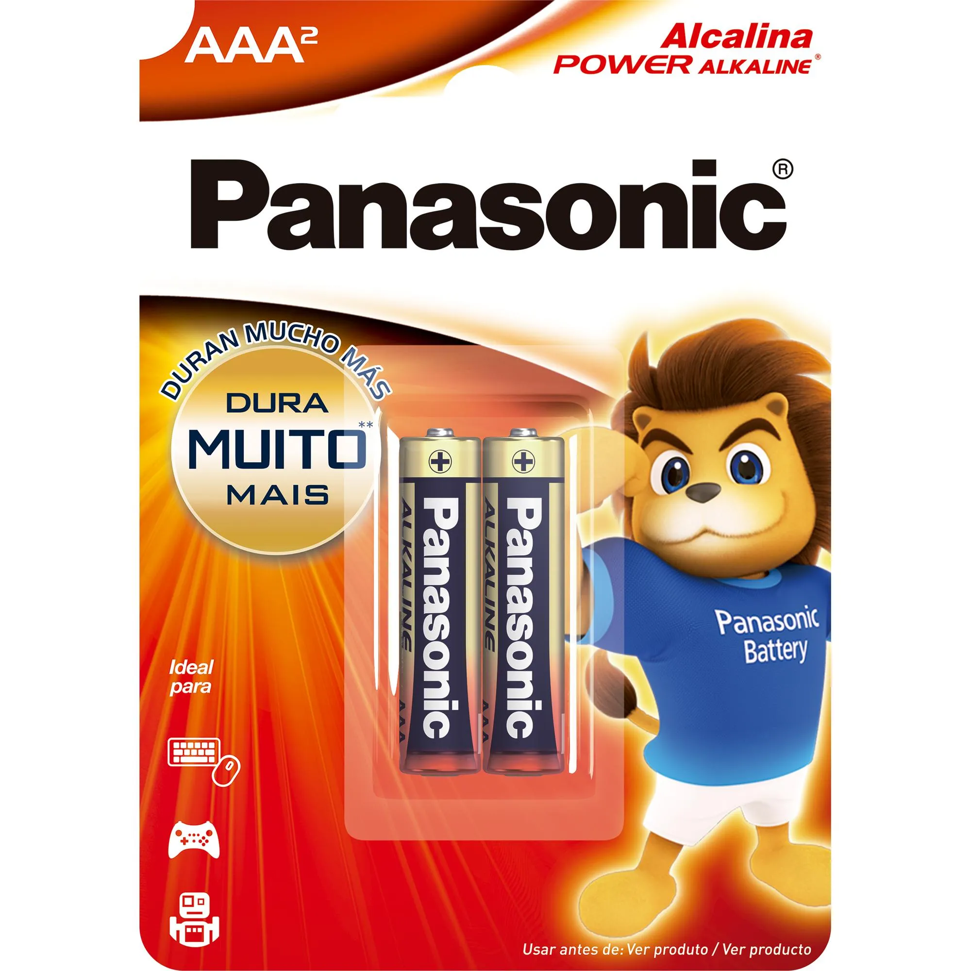 Pilha Alcalina 1,5V AAA LR03 (C/2 Pilhas) Panasonic - Hayamax