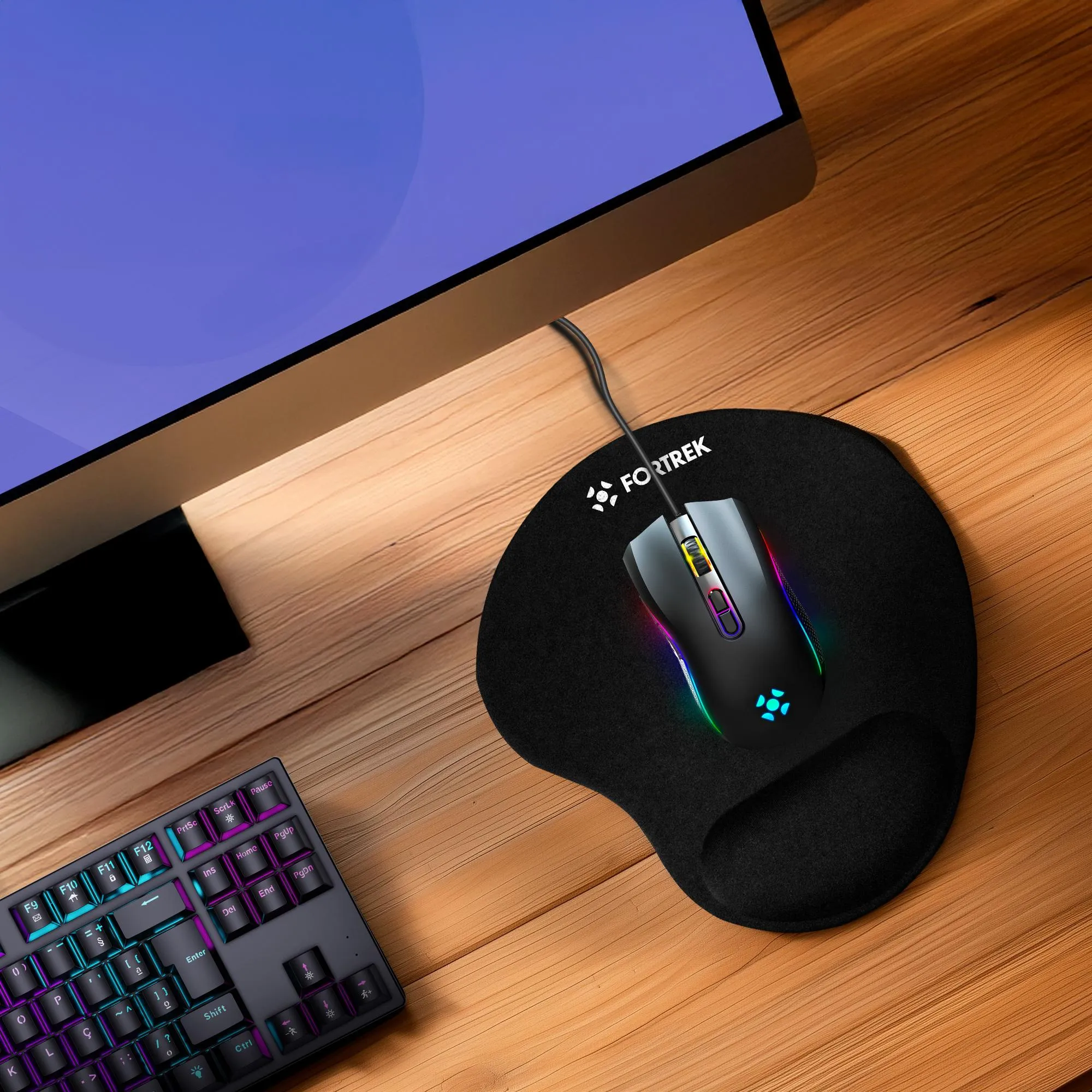 Mouse Pad Ergonômico Gel Fortrek ERG-102 Preto