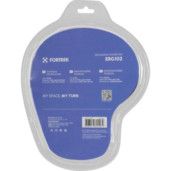 Mouse Pad Ergonômico Gel Fortrek ERG-102 Preto