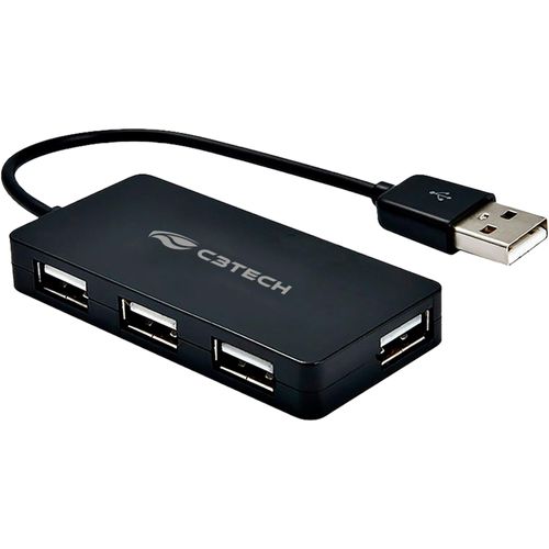 HUB USB C3Tech 2.0 Com 4 Portas HU-220 Preto