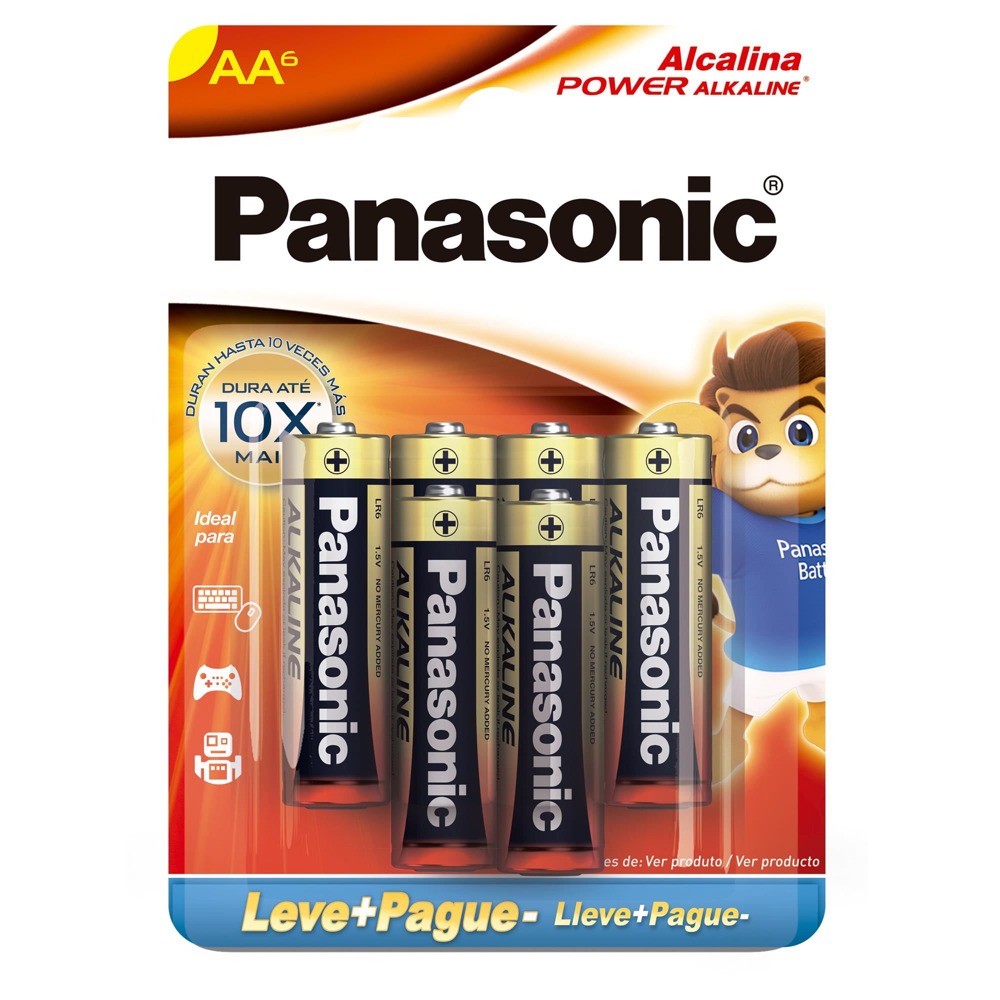 Pilha Alcalina 1,5V AA LR6 (C/6 Pilhas) Panasonic