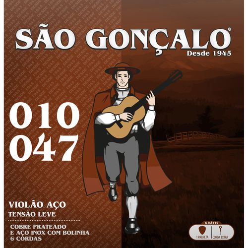 Encordoamento Para Violão Aço .010 Leve São Gonçalo